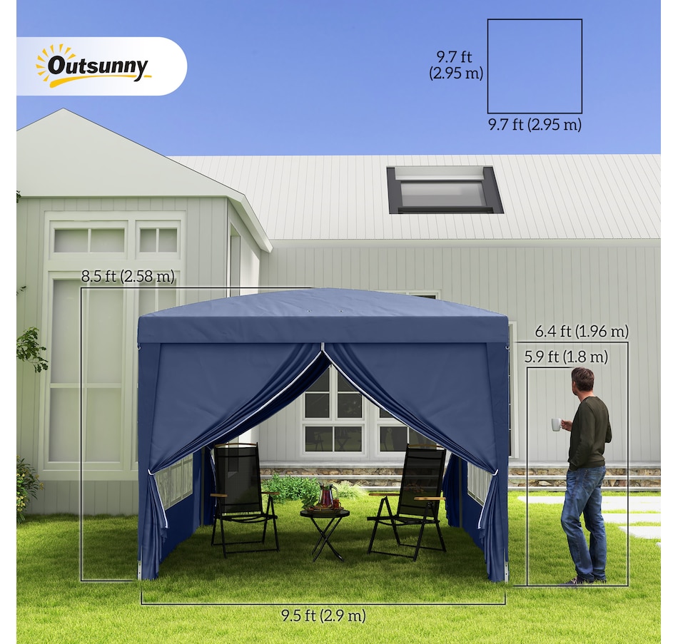 Image 930967_ALTMORE2.jpg, Product 930-967 / Price $139.99, Outsunny 10'x10' Outdoor Pop Up Party Tent with Carrying Bag Blue from Outsunny on TSC.ca's Home & Garden department