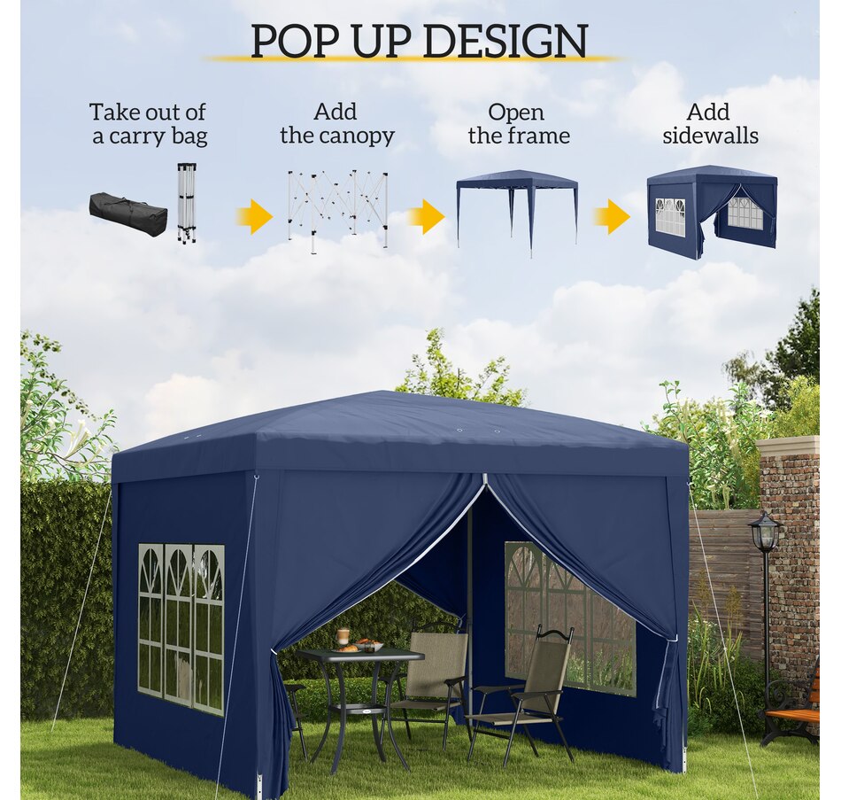 Image 930967_ALTMORE3.jpg, Product 930-967 / Price $139.99, Outsunny 10'x10' Outdoor Pop Up Party Tent with Carrying Bag Blue from Outsunny on TSC.ca's Home & Garden department