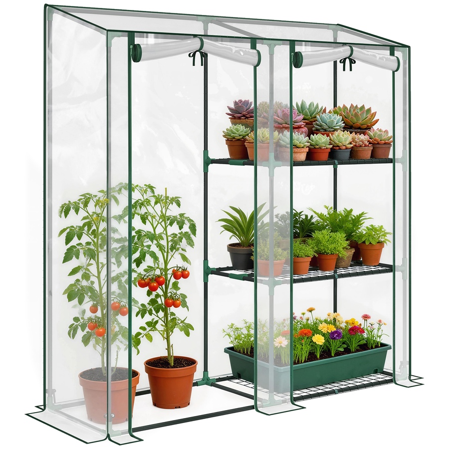 Image 930968.jpg, Product 930-968 / Price $62.99, Outsunny Mini Greenhouse, Portable Greenhouse with 3 Shelves, Clear from Outsunny on TSC.ca's Home & Garden department