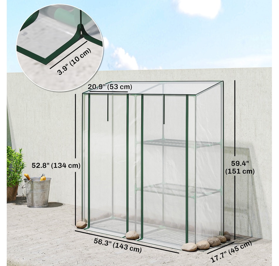 Image 930968_ALTMORE2.jpg, Product 930-968 / Price $59.99, Outsunny Mini Greenhouse, Portable Greenhouse with 3 Shelves, Clear from Outsunny on TSC.ca's Home & Garden department