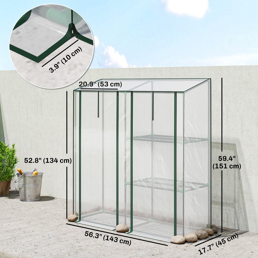 Image 930968_ALTMORE2.jpg, Product 930-968 / Price $62.99, Outsunny Mini Greenhouse, Portable Greenhouse with 3 Shelves, Clear from Outsunny on TSC.ca's Home & Garden department