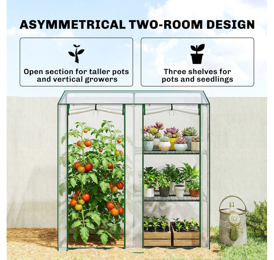 Image 930968_ALTMORE3.jpg, Product 930-968 / Price $59.99, Outsunny Mini Greenhouse, Portable Greenhouse with 3 Shelves, Clear from Outsunny on TSC.ca's Home & Garden department