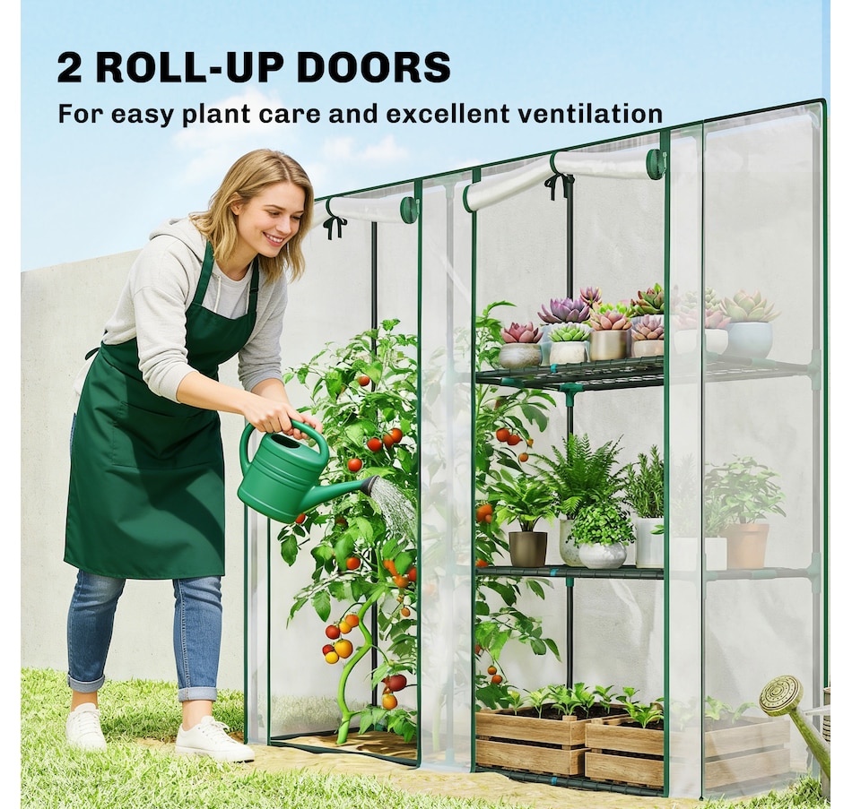 Image 930968_ALTMORE4.jpg, Product 930-968 / Price $59.99, Outsunny Mini Greenhouse, Portable Greenhouse with 3 Shelves, Clear from Outsunny on TSC.ca's Home & Garden department