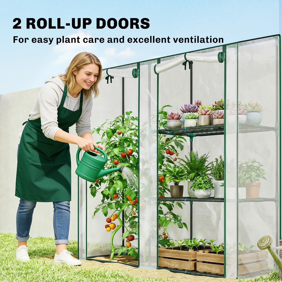 Image 930968_ALTMORE4.jpg, Product 930-968 / Price $62.99, Outsunny Mini Greenhouse, Portable Greenhouse with 3 Shelves, Clear from Outsunny on TSC.ca's Home & Garden department