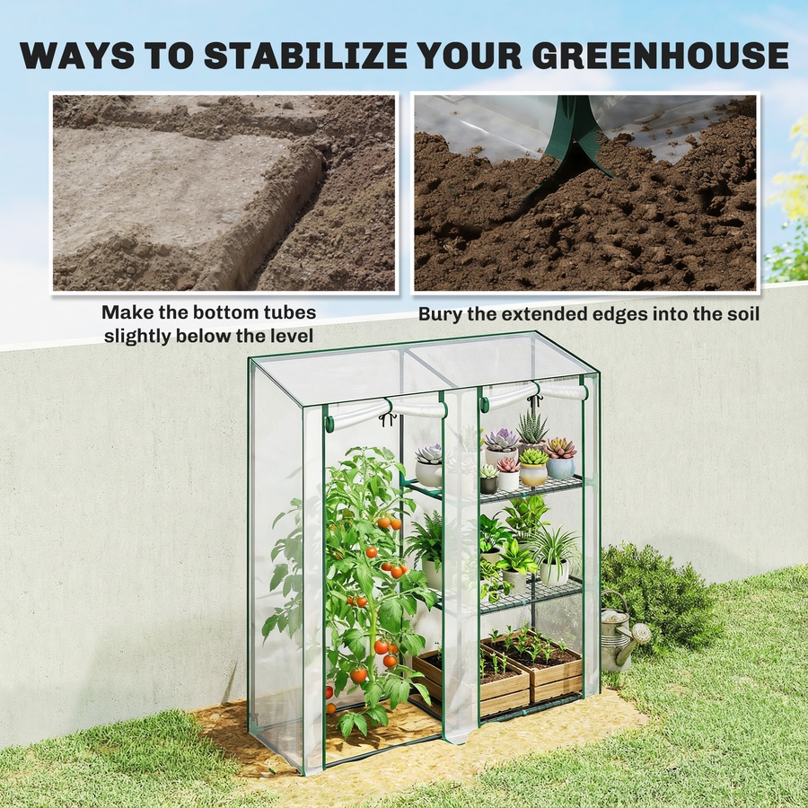 Image 930968_ALTMORE7.jpg, Product 930-968 / Price $62.99, Outsunny Mini Greenhouse, Portable Greenhouse with 3 Shelves, Clear from Outsunny on TSC.ca's Home & Garden department