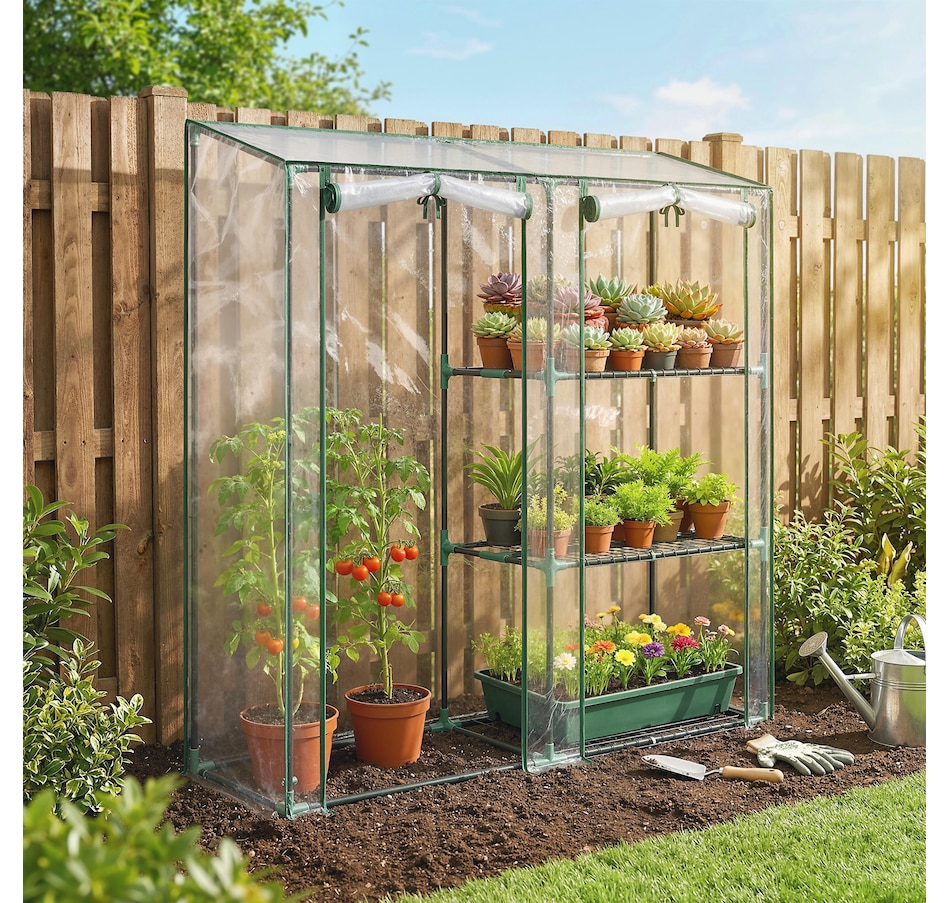 Image 930968_ALTMORE8.jpg, Product 930-968 / Price $59.99, Outsunny Mini Greenhouse, Portable Greenhouse with 3 Shelves, Clear from Outsunny on TSC.ca's Home & Garden department
