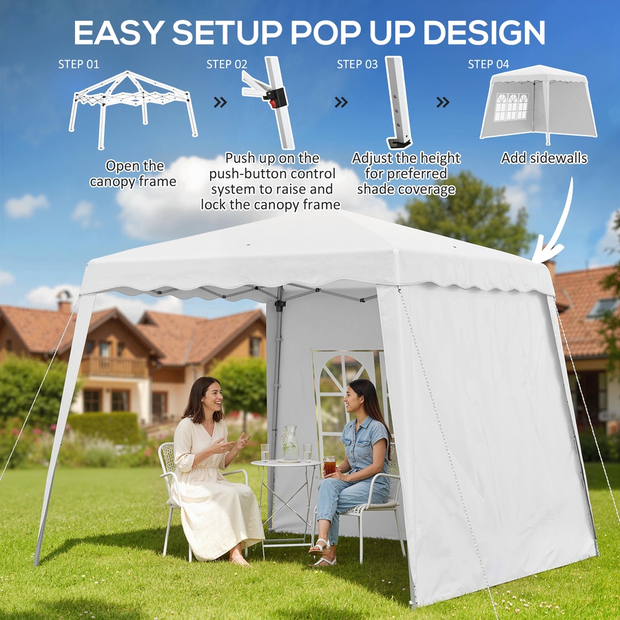 Image 930970_ALTMORE4.jpg, Product 930-970 / Price $109.99, Outsunny 8' x 8' Pop Up Canopy Tent with Carry Bag and Slant Legs, UV50+ from Outsunny on TSC.ca's Home & Garden department