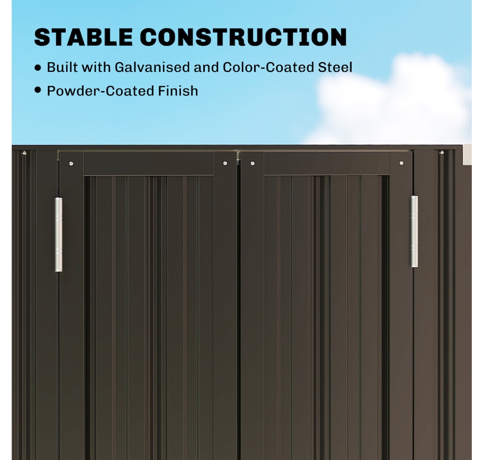 Image 930972_ALTMORE5.jpg, Product 930-972 / Price $229.99, Outsunny Outdoor Storage Shed with Double Doors 29.9" x21.7" x70.1", Dark Grey from Outsunny on TSC.ca's Home & Garden department