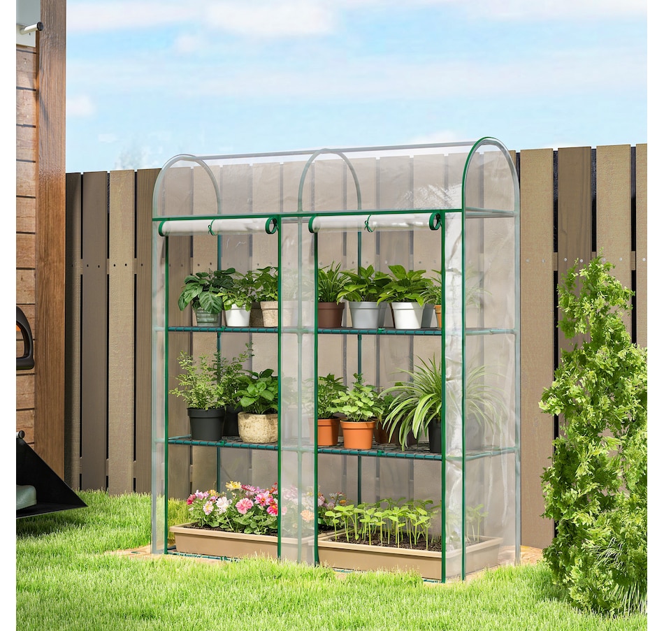 Image 930974_ALTMORE1.jpg, Product 930-974 / Price $74.99, Outsunny 3 Tier Mini Greenhouse, Portable Greenhouse, Clear from Outsunny on TSC.ca's Home & Garden department