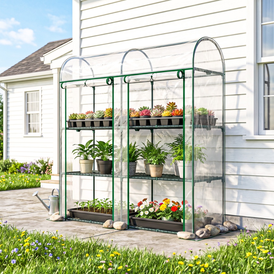 Image 930974_ALTMORE10.jpg, Product 930-974 / Price $74.99, Outsunny 3 Tier Mini Greenhouse, Portable Greenhouse, Clear from Outsunny on TSC.ca's Home & Garden department