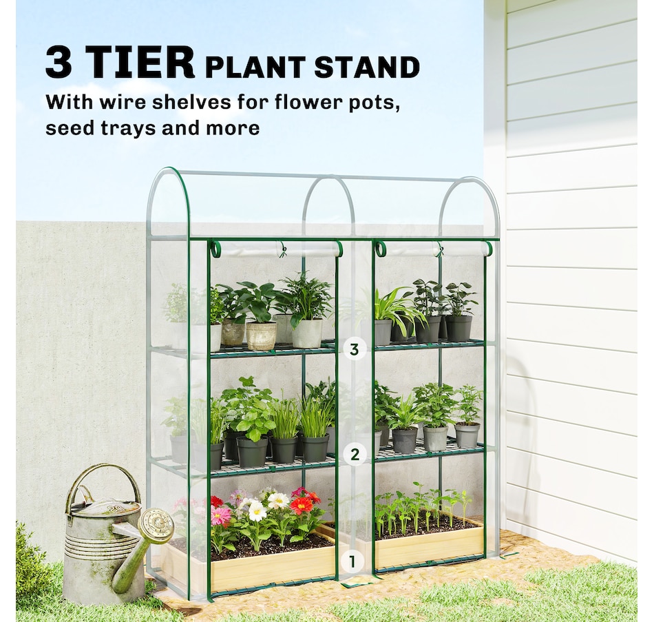 Image 930974_ALTMORE3.jpg, Product 930-974 / Price $74.99, Outsunny 3 Tier Mini Greenhouse, Portable Greenhouse, Clear from Outsunny on TSC.ca's Home & Garden department