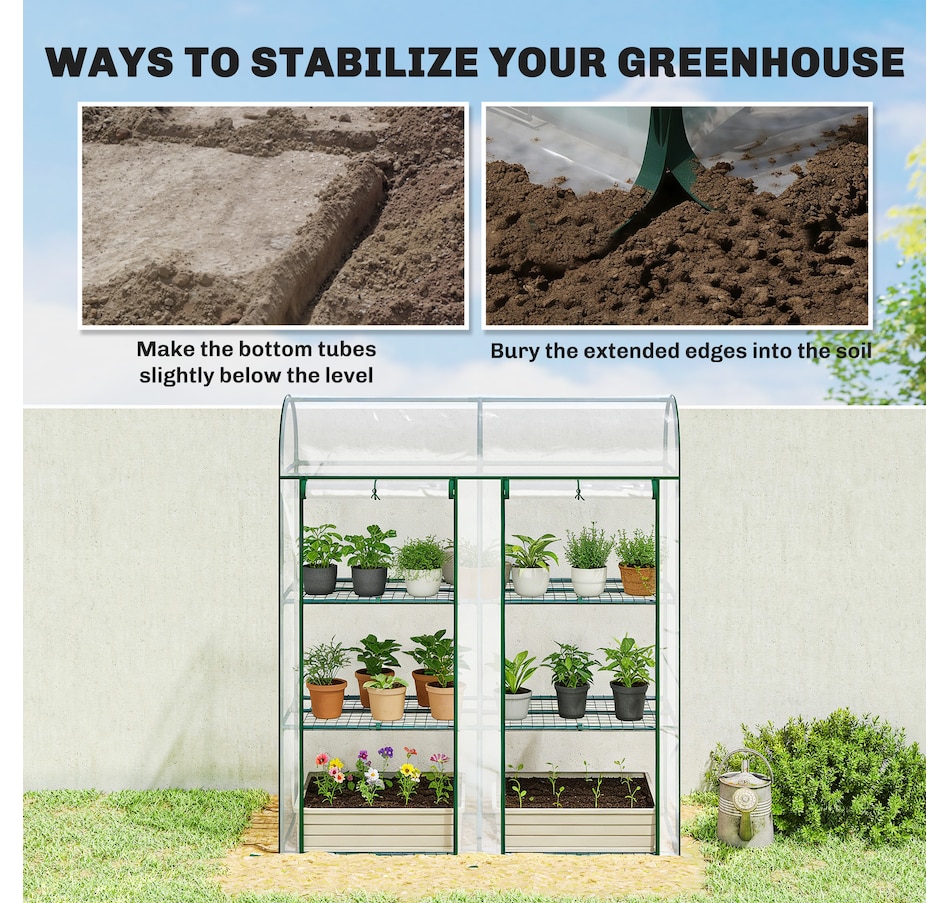 Image 930974_ALTMORE5.jpg, Product 930-974 / Price $74.99, Outsunny 3 Tier Mini Greenhouse, Portable Greenhouse, Clear from Outsunny on TSC.ca's Home & Garden department