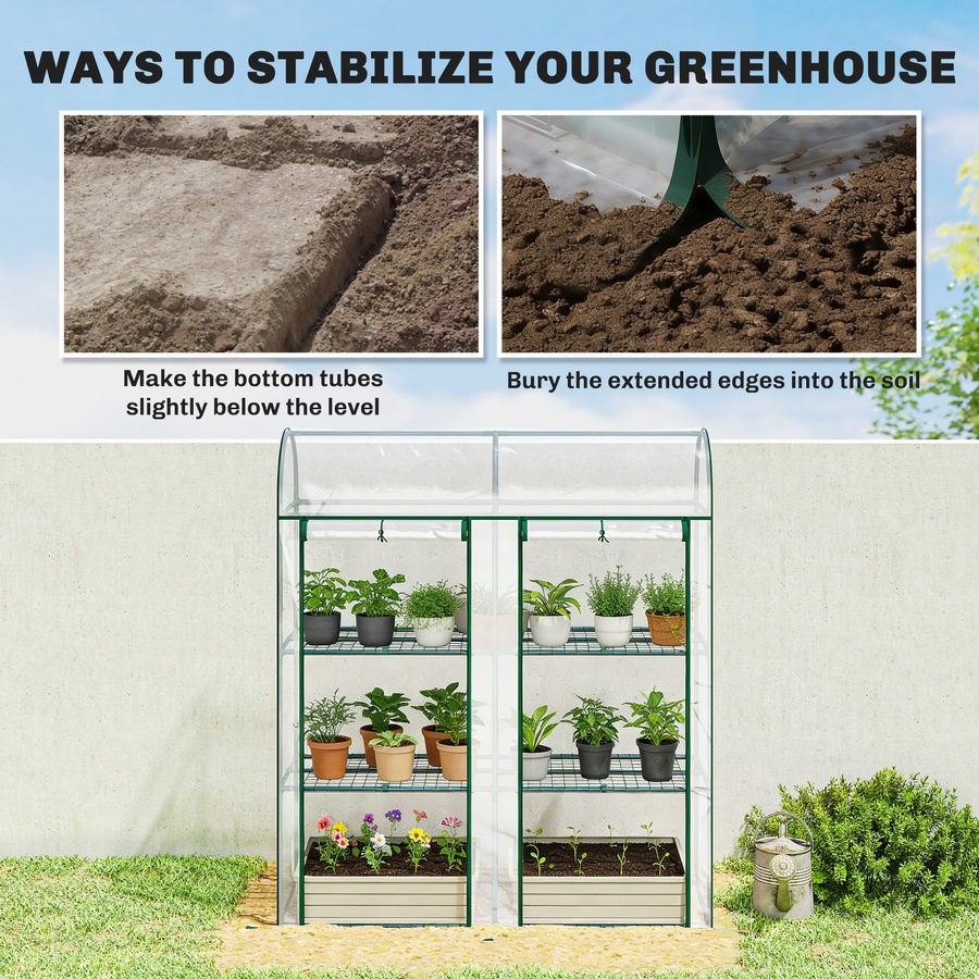 Image 930974_ALTMORE5.jpg, Product 930-974 / Price $74.99, Outsunny 3 Tier Mini Greenhouse, Portable Greenhouse, Clear from Outsunny on TSC.ca's Home & Garden department