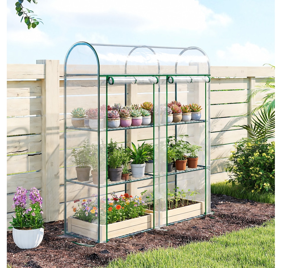 Image 930974_ALTMORE8.jpg, Product 930-974 / Price $74.99, Outsunny 3 Tier Mini Greenhouse, Portable Greenhouse, Clear from Outsunny on TSC.ca's Home & Garden department