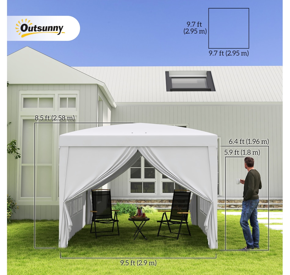 Image 930976_ALTMORE2.jpg, Product 930-976 / Price $149.99, Outsunny 10'x10' Outdoor Pop Up Party Tent with Carrying Bag White from Outsunny on TSC.ca's Home & Garden department