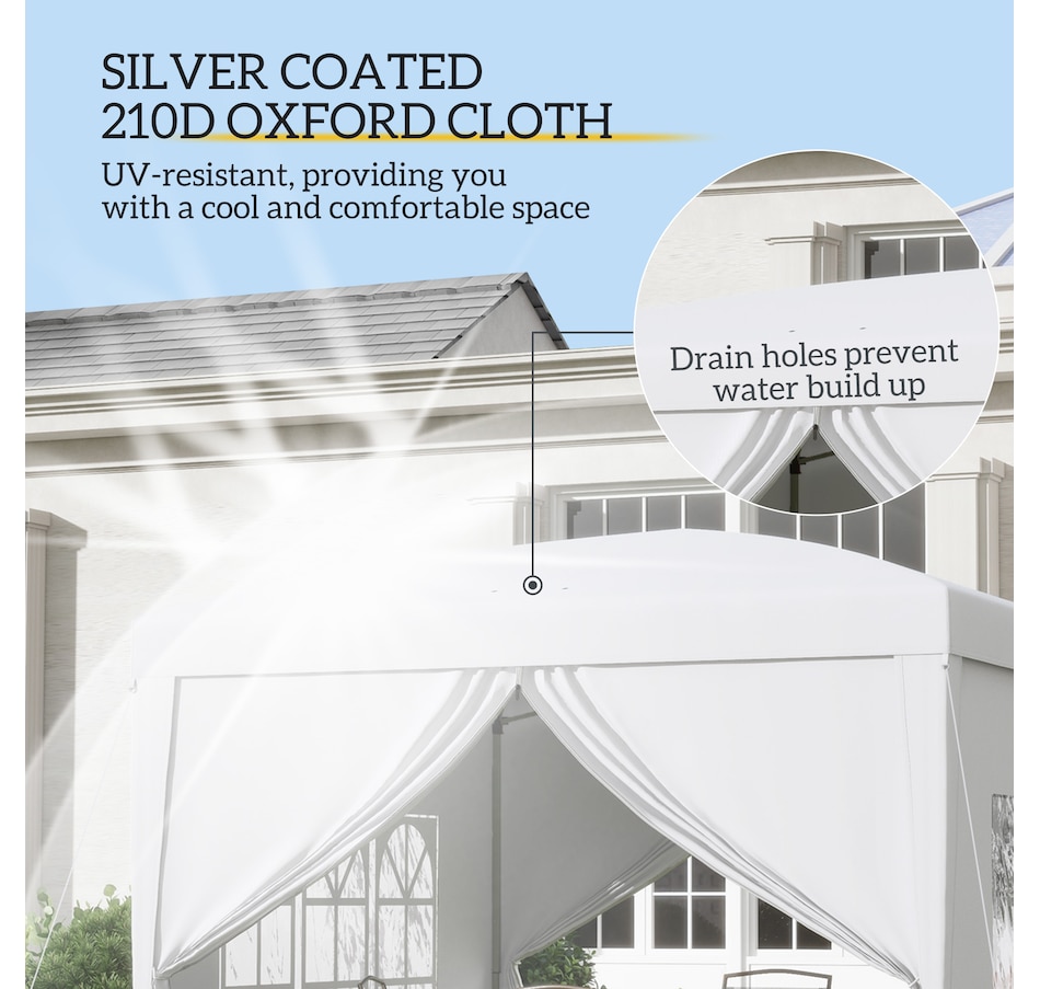 Image 930976_ALTMORE4.jpg, Product 930-976 / Price $149.99, Outsunny 10'x10' Outdoor Pop Up Party Tent with Carrying Bag White from Outsunny on TSC.ca's Home & Garden department