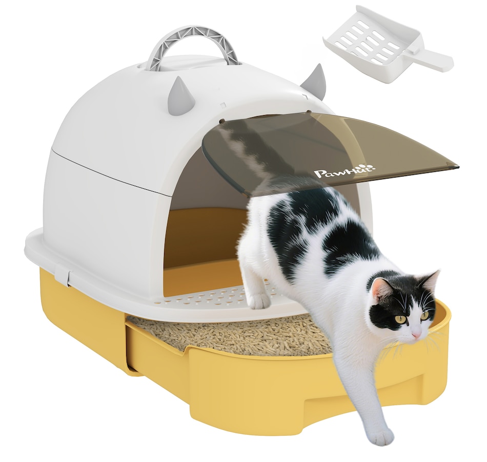 Image 930985.jpg, Product 930-985 / Price $50.99, PawHut Cat Litter Box, Enclosed Kitty Litter Box with Lid, Scoop, Yellow from PawHut on TSC.ca's Home & Garden department