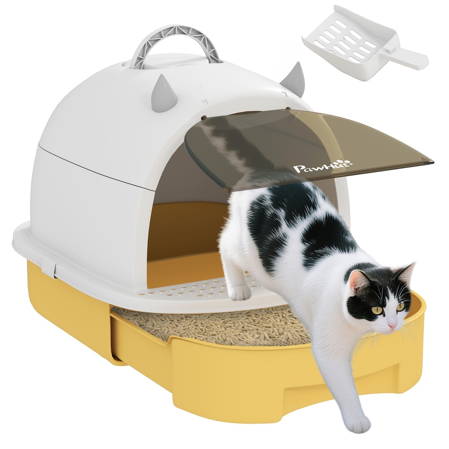 Image 930985.jpg, Product 930-985 / Price $49.99, PawHut Cat Litter Box, Enclosed Kitty Litter Box with Lid, Scoop, Yellow from PawHut on TSC.ca's Home & Garden department