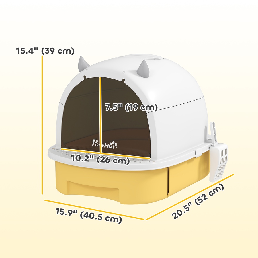 Image 930985_ALTMORE2.jpg, Product 930-985 / Price $49.99, PawHut Cat Litter Box, Enclosed Kitty Litter Box with Lid, Scoop, Yellow from PawHut on TSC.ca's Home & Garden department