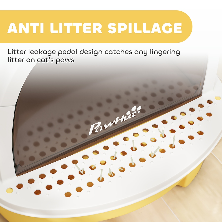 Image 930985_ALTMORE5.jpg, Product 930-985 / Price $49.99, PawHut Cat Litter Box, Enclosed Kitty Litter Box with Lid, Scoop, Yellow from PawHut on TSC.ca's Home & Garden department
