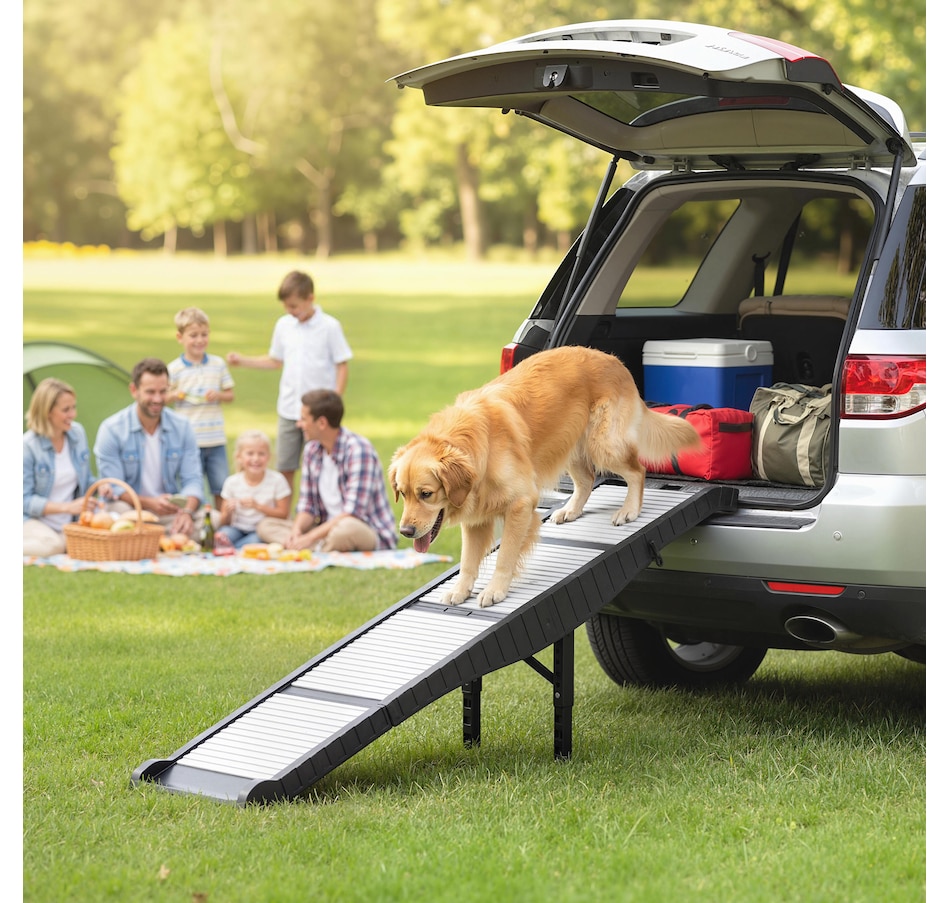Image 930986_ALTMORE1.jpg, Product 930-986 / Price $99.99, PawHut Foldable Dog Car Ramp Non-Slip Surface, Support Leg, 69" x 15.7" from PawHut on TSC.ca's Home & Garden department