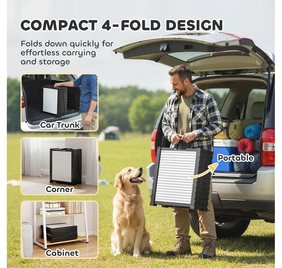 Image 930986_ALTMORE5.jpg, Product 930-986 / Price $99.99, PawHut Foldable Dog Car Ramp Non-Slip Surface, Support Leg, 69" x 15.7" from PawHut on TSC.ca's Home & Garden department