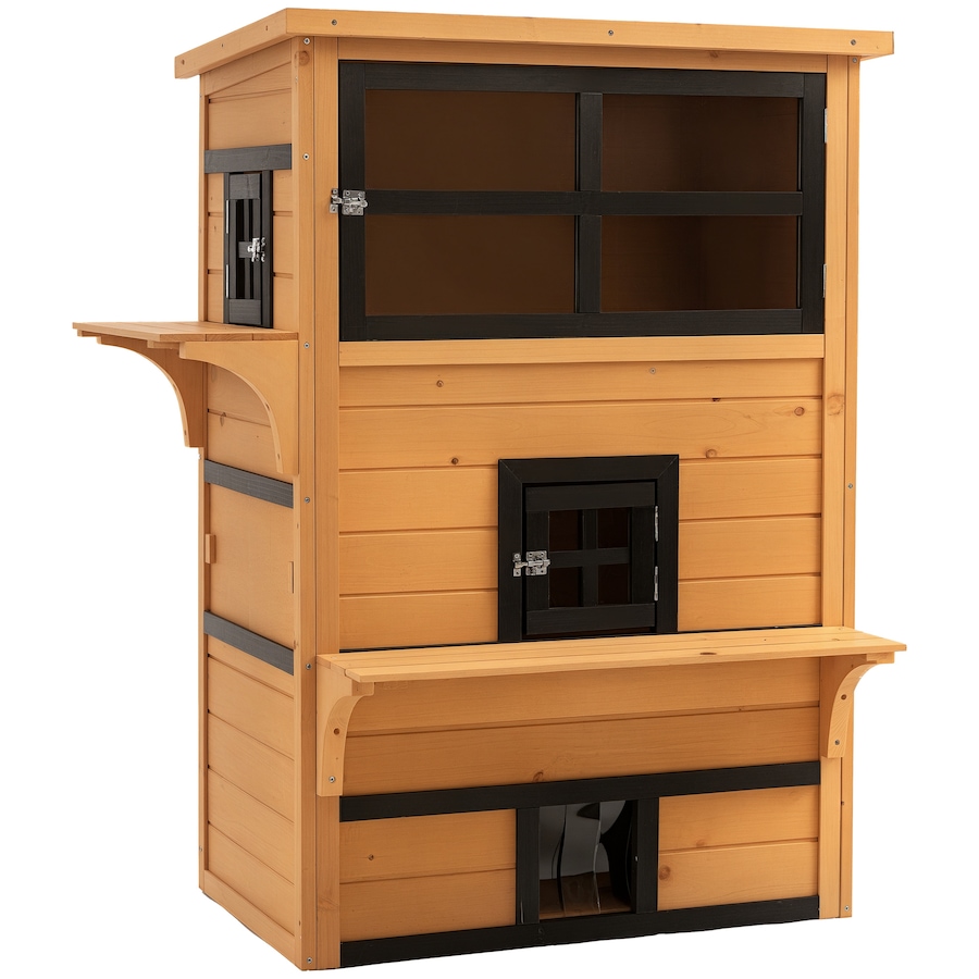 Image 930995.jpg, Product 930-995 / Price $189.99, PawHut 3-Story Cat House with Raised Floor, Escape Doors, Yellow from PawHut on TSC.ca's Home & Garden department