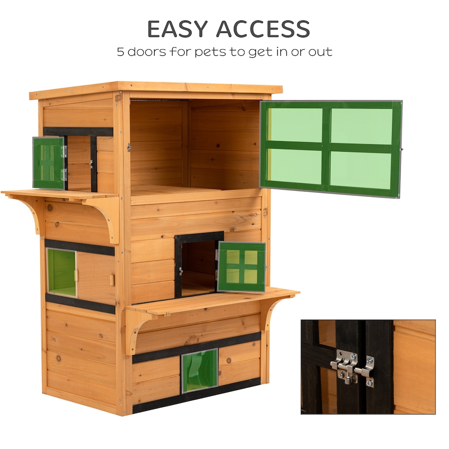 Image 930995_ALTMORE5.jpg, Product 930-995 / Price $189.99, PawHut 3-Story Cat House with Raised Floor, Escape Doors, Yellow from PawHut on TSC.ca's Home & Garden department