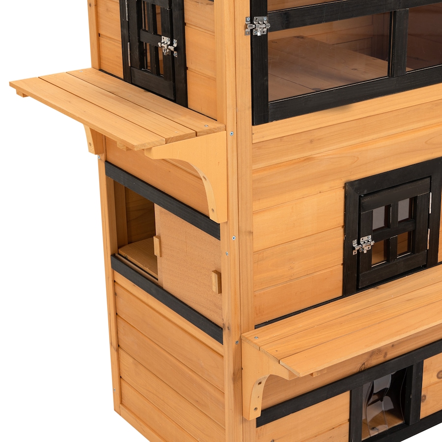 Image 930995_ALTMORE8.jpg, Product 930-995 / Price $189.99, PawHut 3-Story Cat House with Raised Floor, Escape Doors, Yellow from PawHut on TSC.ca's Home & Garden department