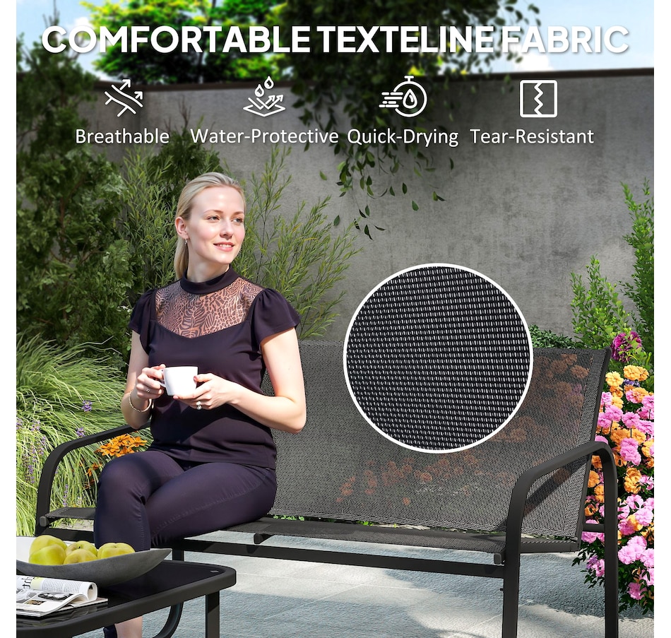 Image 931010_ALTMORE4.jpg, Product 931-010 / Price $279.99, Outsunny 5 Piece Patio Furniture Set, Metal Outdoor Conversation Set, Black from Outsunny on TSC.ca's Home & Garden department