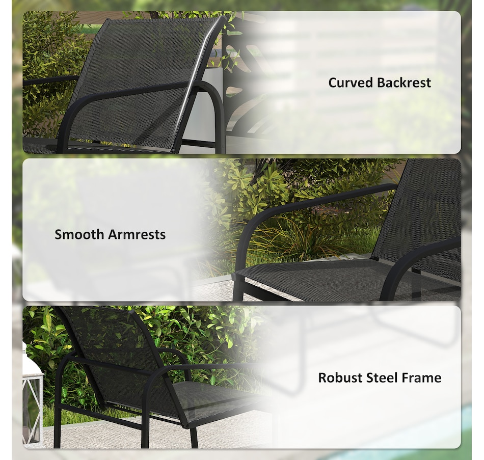 Image 931010_ALTMORE5.jpg, Product 931-010 / Price $279.99, Outsunny 5 Piece Patio Furniture Set, Metal Outdoor Conversation Set, Black from Outsunny on TSC.ca's Home & Garden department