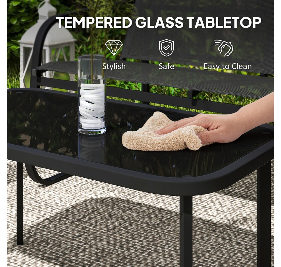 Image 931010_ALTMORE6.jpg, Product 931-010 / Price $279.99, Outsunny 5 Piece Patio Furniture Set, Metal Outdoor Conversation Set, Black from Outsunny on TSC.ca's Home & Garden department