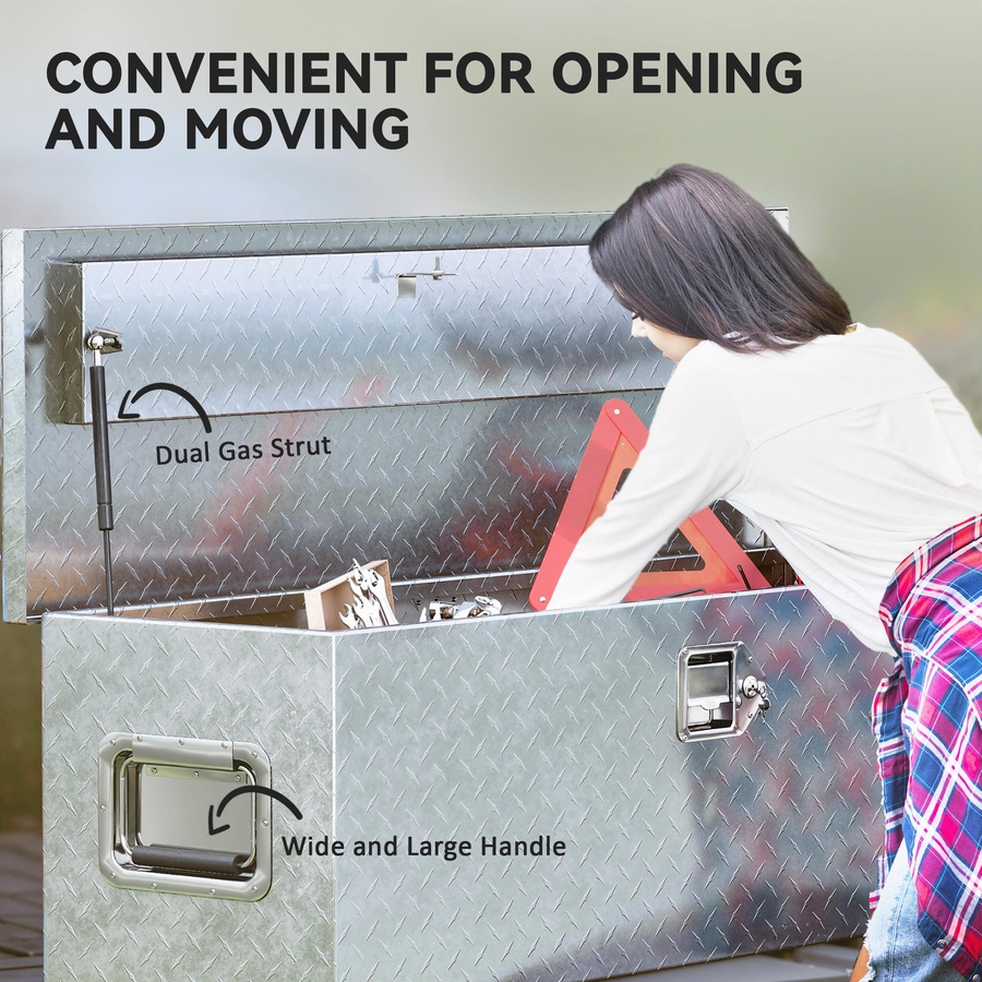 Image 931024_ALTMORE13.jpg, Product 931-024 / Price $114.99 - $229.99, HOMCOM 30/48 Inch Truck Bed Tool Box, Heavy Duty Aluminum Trailer Tongue Box from HOMCOM on TSC.ca's Home & Garden department