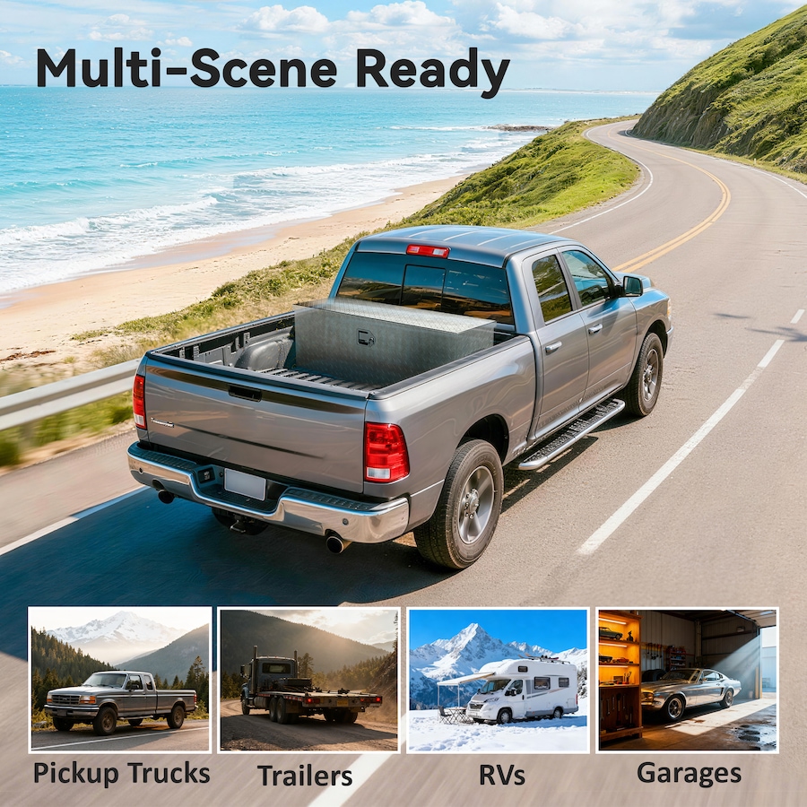 Image 931024_ALTMORE17.jpg, Product 931-024 / Price $114.99 - $229.99, HOMCOM 30/48 Inch Truck Bed Tool Box, Heavy Duty Aluminum Trailer Tongue Box from HOMCOM on TSC.ca's Home & Garden department
