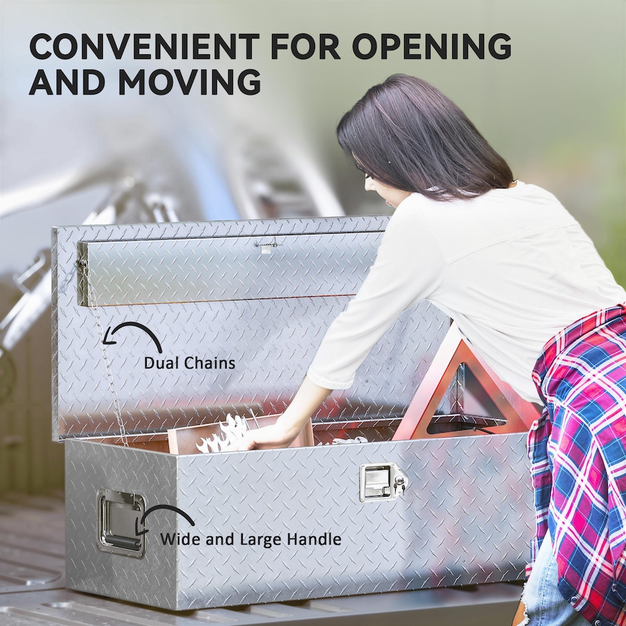 Image 931024_ALTMORE4.jpg, Product 931-024 / Price $114.99 - $229.99, HOMCOM 30/48 Inch Truck Bed Tool Box, Heavy Duty Aluminum Trailer Tongue Box from HOMCOM on TSC.ca's Home & Garden department