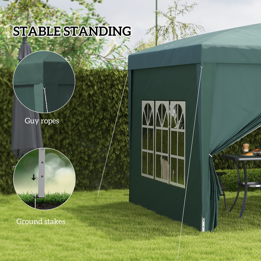 Image 931031_ALTMORE5.jpg, Product 931-031 / Price $154.99, Outsunny 10'x10' Outdoor Pop Up Party Tent with Carrying Bag Dark Green from Outsunny on TSC.ca's Home & Garden department