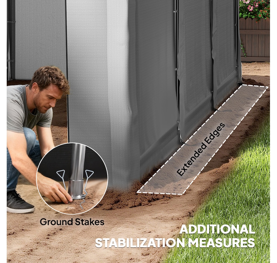 Image 931032_ALTMORE5.jpg, Product 931-032 / Price $249.99, Outsunny 20' x 10' Outdoor Storage Shed Tent with Roll-up Door, Light Grey from Outsunny on TSC.ca's Home & Garden department