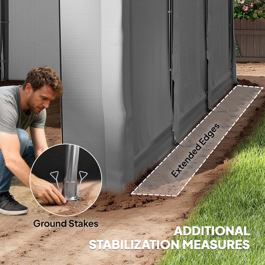 Image 931032_ALTMORE5.jpg, Product 931-032 / Price $269.99, Outsunny 20' x 10' Outdoor Storage Shed Tent with Roll-up Door, Light Grey from Outsunny on TSC.ca's Home & Garden department