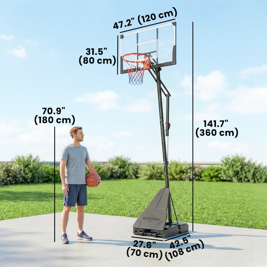 Image 931037_ALTMORE2.jpg, Product 931-037 / Price $239.99, Soozier Portable Basketball Hoop Basketball Goal Height Adjustable 8-10 Ft from Soozier on TSC.ca's Health & Fitness department