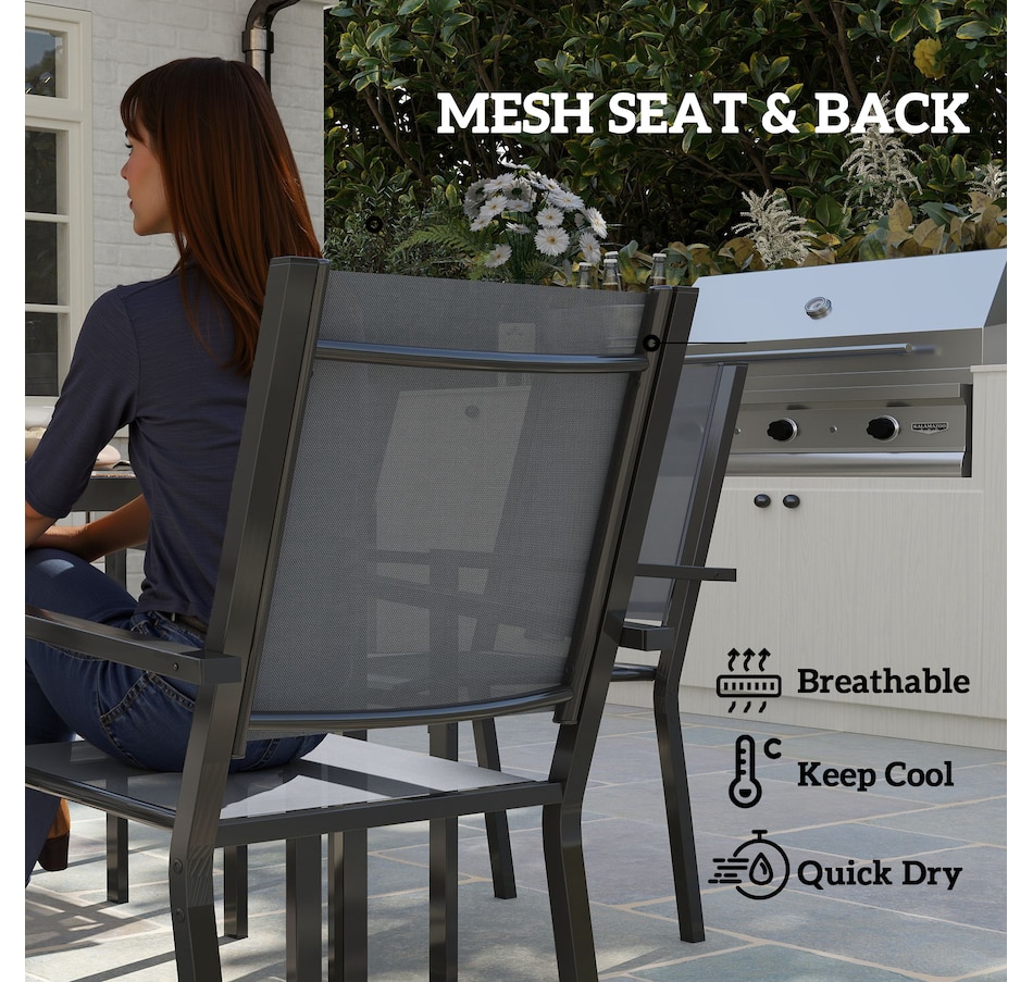 Image 931041_ALTMORE4.jpg, Product 931-041 / Price $439.99, Outsunny 7 Piece Outdoor Dining Set w/ 6 Stackable Chairs & Rectangle Table from Outsunny on TSC.ca's Home & Garden department