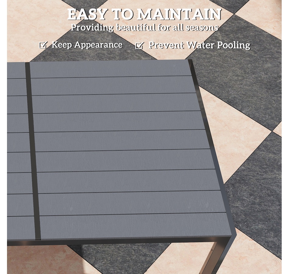 Image 931041_ALTMORE6.jpg, Product 931-041 / Price $439.99, Outsunny 7 Piece Outdoor Dining Set w/ 6 Stackable Chairs & Rectangle Table from Outsunny on TSC.ca's Home & Garden department