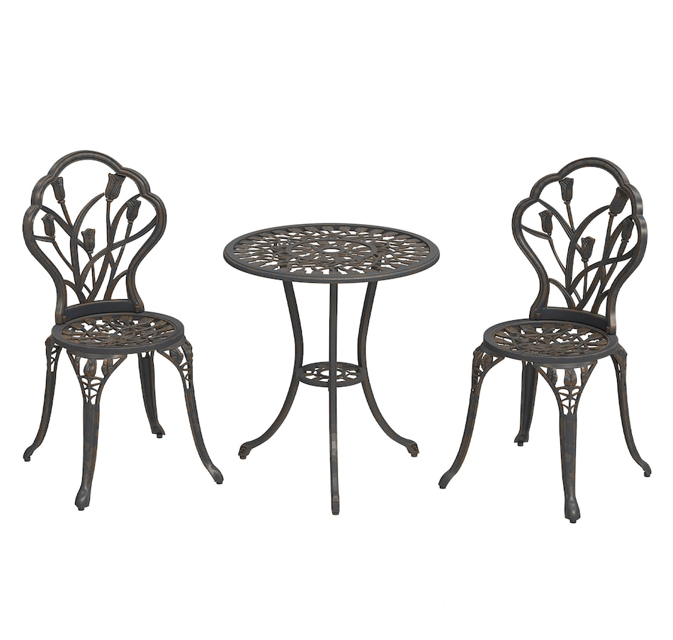 Image 931043.jpg, Product 931-043 / Price $209.99, Outsunny 3 Pieces Patio Bistro Set for Balcony, Bronze from Outsunny on TSC.ca's Home & Garden department