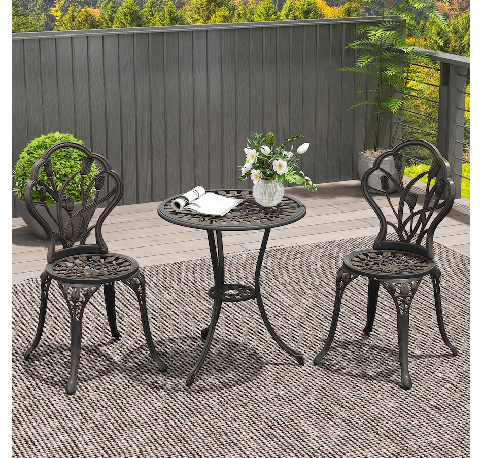 Image 931043_ALTMORE1.jpg, Product 931-043 / Price $209.99, Outsunny 3 Pieces Patio Bistro Set for Balcony, Bronze from Outsunny on TSC.ca's Home & Garden department