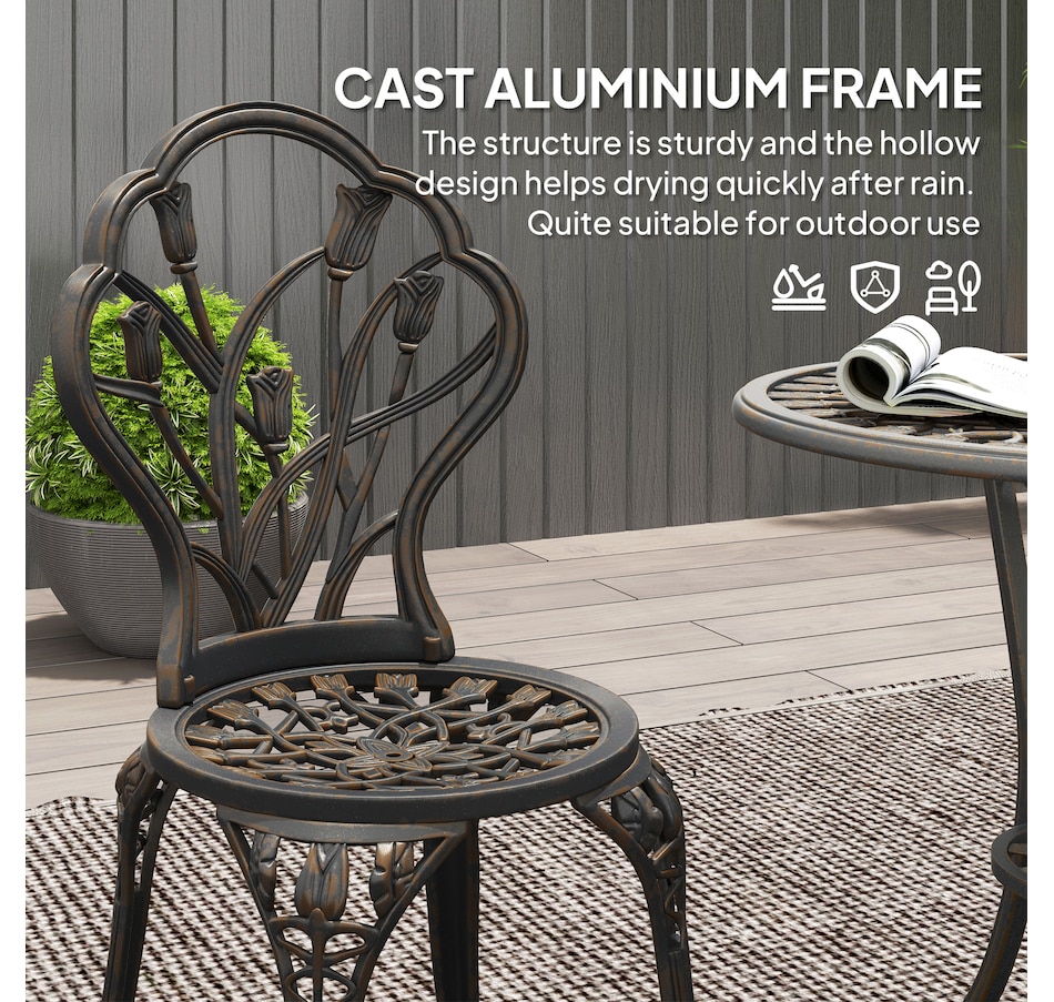 Image 931043_ALTMORE4.jpg, Product 931-043 / Price $209.99, Outsunny 3 Pieces Patio Bistro Set for Balcony, Bronze from Outsunny on TSC.ca's Home & Garden department