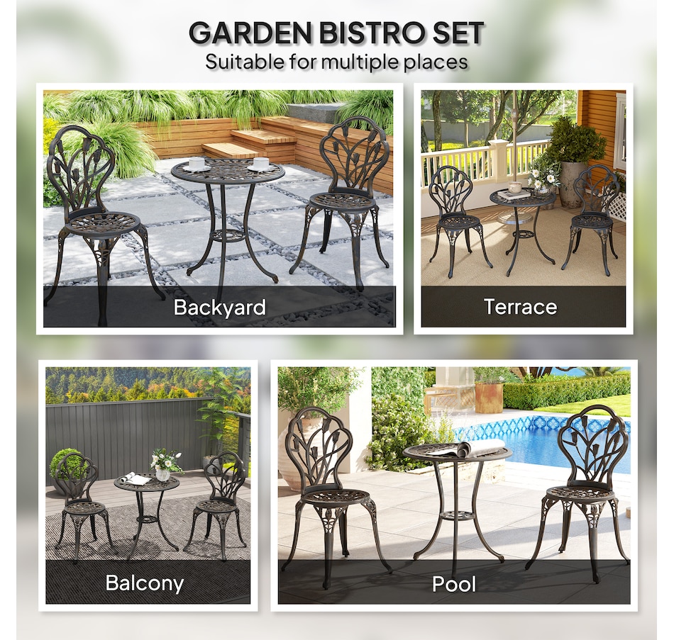 Image 931043_ALTMORE5.jpg, Product 931-043 / Price $209.99, Outsunny 3 Pieces Patio Bistro Set for Balcony, Bronze from Outsunny on TSC.ca's Home & Garden department