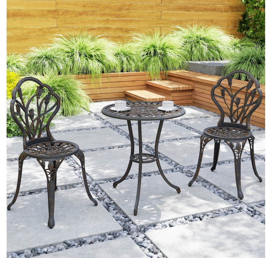 Image 931043_ALTMORE7.jpg, Product 931-043 / Price $209.99, Outsunny 3 Pieces Patio Bistro Set for Balcony, Bronze from Outsunny on TSC.ca's Home & Garden department