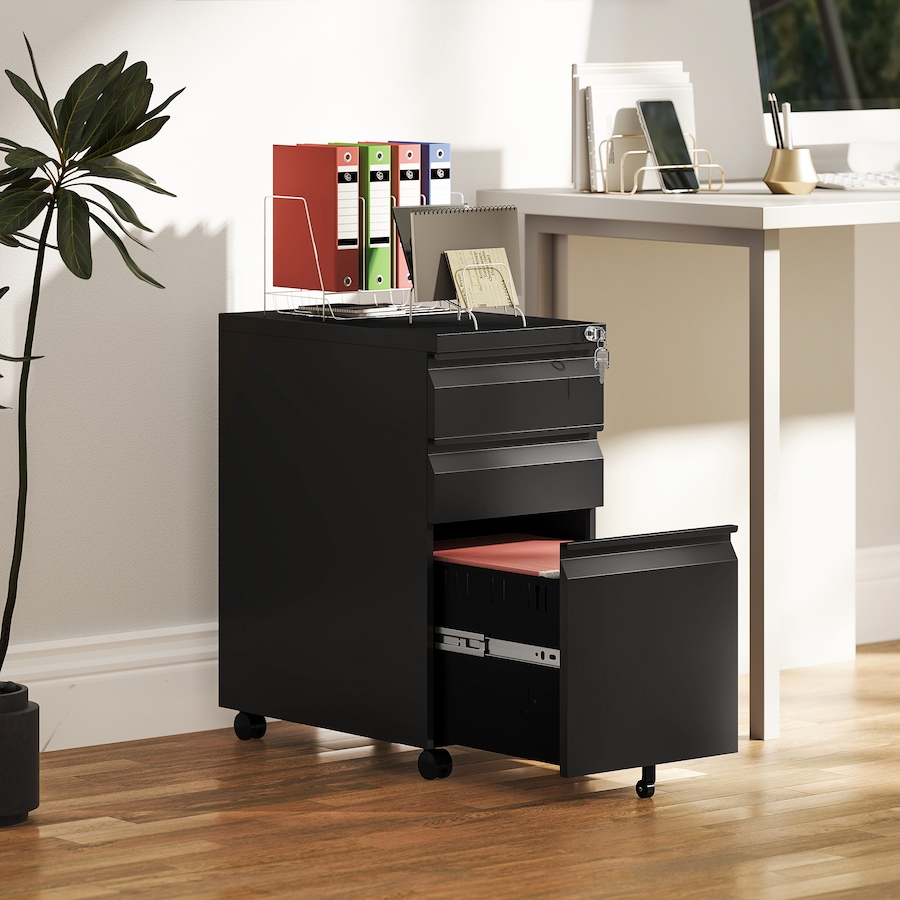 Image 931055_ALTMORE1.jpg, Product 931-055 / Price $175.09, Vinsett 3 Drawer File Cabinet Steel Filing Cabinet A4 Legal Letter Black from Vinsetto on TSC.ca's Home & Garden department