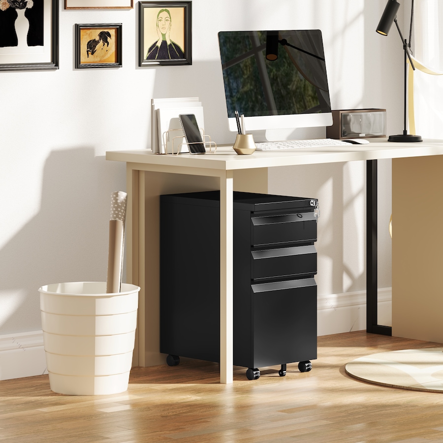 Image 931055_ALTMORE8.jpg, Product 931-055 / Price $175.09, Vinsett 3 Drawer File Cabinet Steel Filing Cabinet A4 Legal Letter Black from Vinsetto on TSC.ca's Home & Garden department
