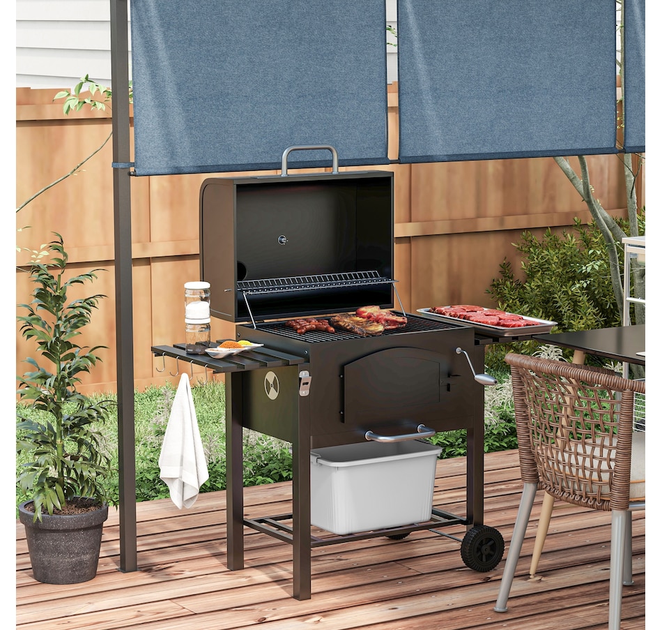 Image 931057_ALTMORE1.jpg, Product 931-057 / Price $259.99, Outsunny Charcoal Smoker, BBQ with Adjustable Charcoal Height, Black from Outsunny on TSC.ca's department