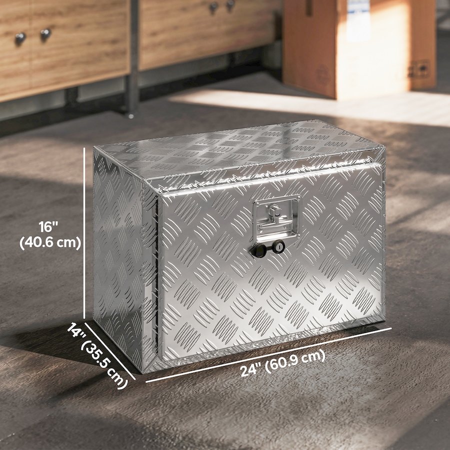 Image 931067_ALTMORE2.jpg, Product 931-067 / Price $114.99, 24 In Underbody Truck Tool Box, Heavy Duty Aluminum Diamond Plate Tool Box from HOMCOM on TSC.ca's Home & Garden department